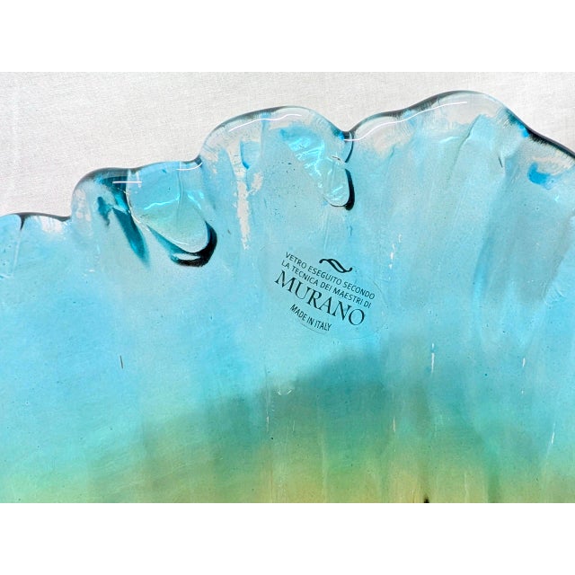 Vintage Murano Ombre Art Glass Centerpiece Bowl For Sale - Image 4 of 6