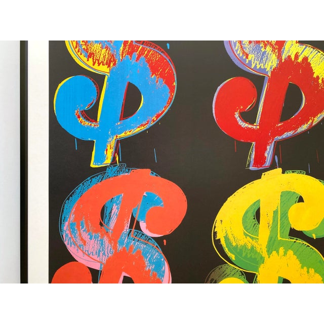 1980s Andy Warhol Estate Vintage 1989 First Edition Lithograph Print Large Framed Pop Art Poster " Dollar Signs ( $4 ) " 1982 For Sale - Image 5 of 12