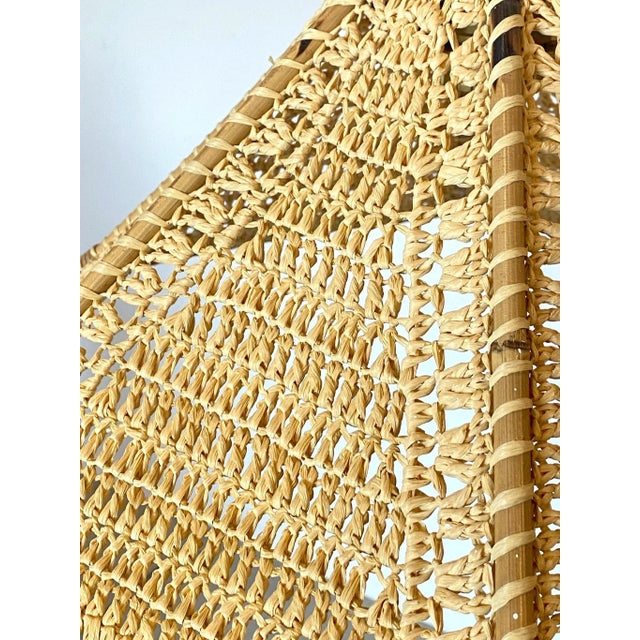 Pendant Light in Straw & Bamboo, 1970s For Sale - Image 4 of 9