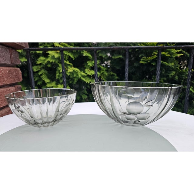 Art Deco Glass Serving Dishes from Hadeland Glassworks, 1930s, Set of 2 For Sale - Image 8 of 8