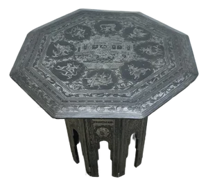 Antique Burmese Black Laquer Octagonal Table