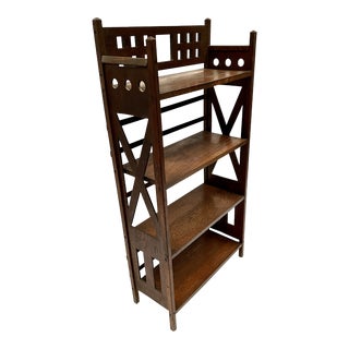 Early 1900s Arts & Crafts Mission Style Bookcase For Sale