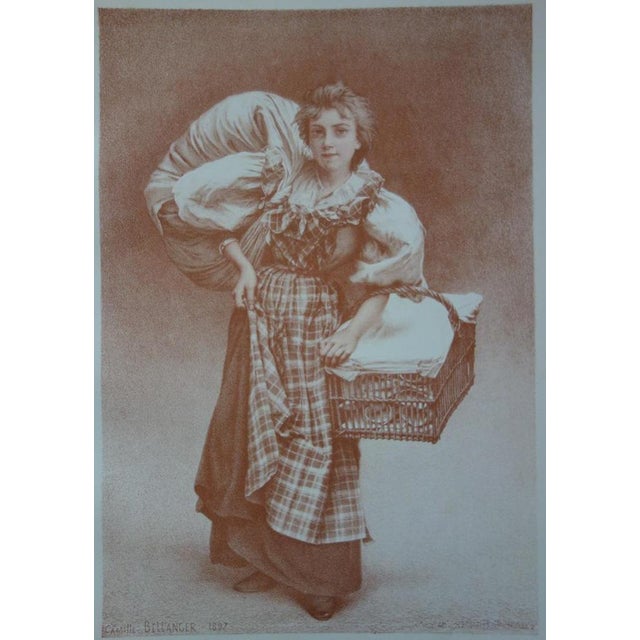 Camille Bellanger, The Laundress, 1897, Original Lithograph For Sale - Image 3 of 9