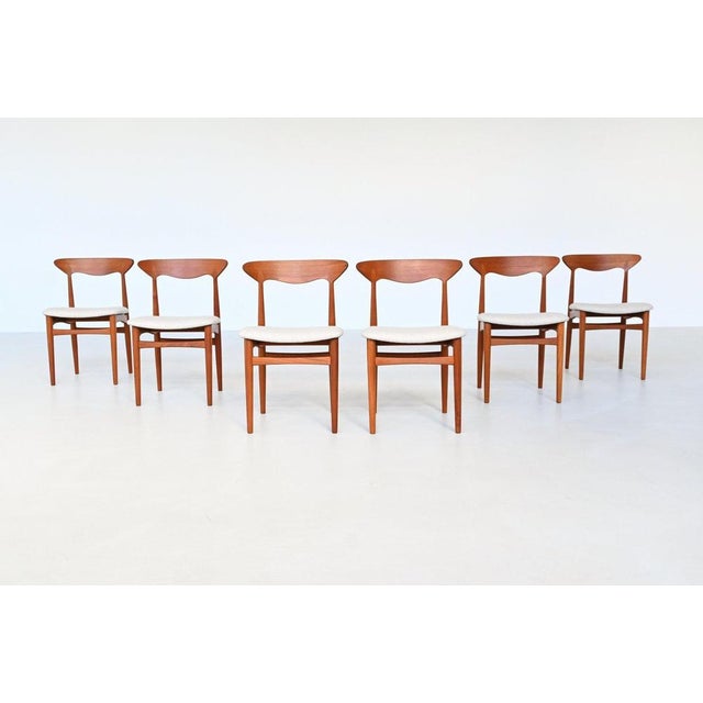 Dining Chairs in Teak attributed to Christian Linneberg, Denmark, 1960s, Set of 6 For Sale - Image 6 of 18