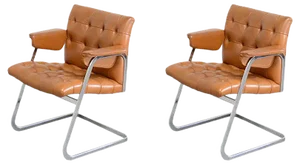 Set of RH 305/ 304 Cognac Chairs by Robert Haussmann for de Sede, 1970s