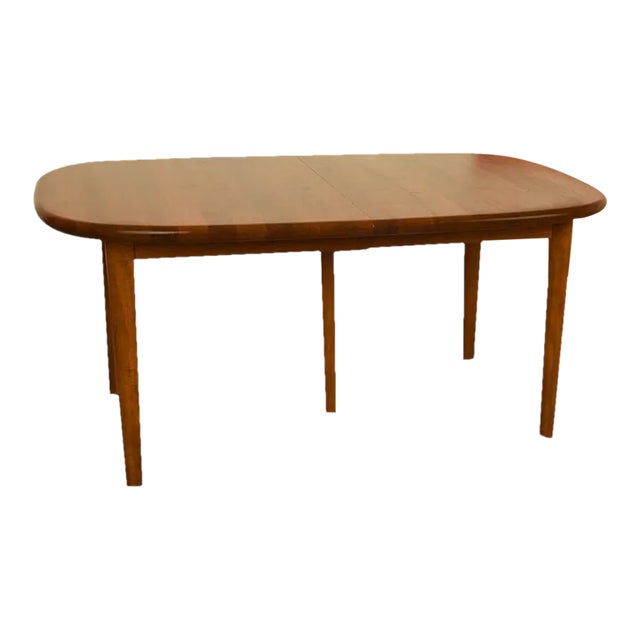 1970s Danish Teak Rounded Corners Extendable Rectangle Dining Table For Sale