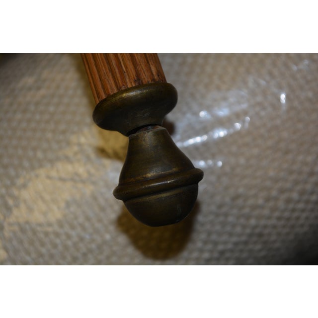 1960s Mid Century Wood Stick & Ball Shelf 24" Wall Mount Brass Finials / Round Beehive Balls For Sale - Image 15 of 18