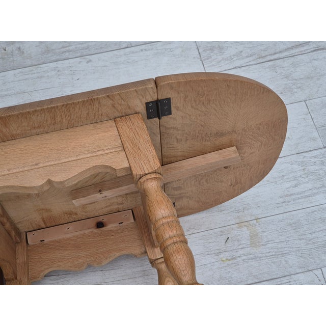 1970s Vintage Danish Foldable Side Table in Oak, 1970s For Sale - Image 5 of 18