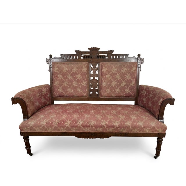 Antique Victorian Eastlake Settee (19th C.) For Sale In Baltimore - Image 6 of 6