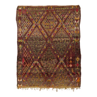 Vintage Berber Moroccan Wool Rug With Diamond Grid by Rug & Kilim, 1950-1959 For Sale