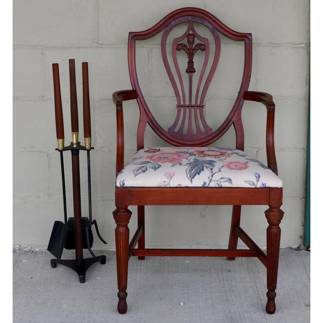 Brown Mid 20th Century Wrought Iron, Brass and Wood Fireplace Tools by Seymour Manufacturing For Sale - Image 8 of 9