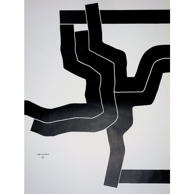 Eduardo CHILLIDA (1924-2002) Black Pattern - Munich 1972 Olympics Original color lithograph poster Signed in the plate On...