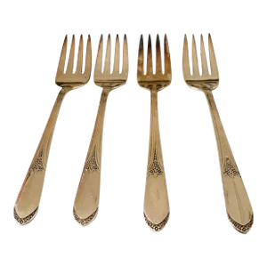 1930's Vintage Wm Rogers Is Silver Plate " Devonshire Mary Lou " Pattern Salad Forks S /4