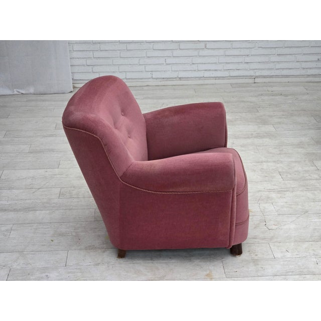 Mid-Century Danish Oak Relax Armchair with Velour Upholstery, 1960s For Sale - Image 15 of 18