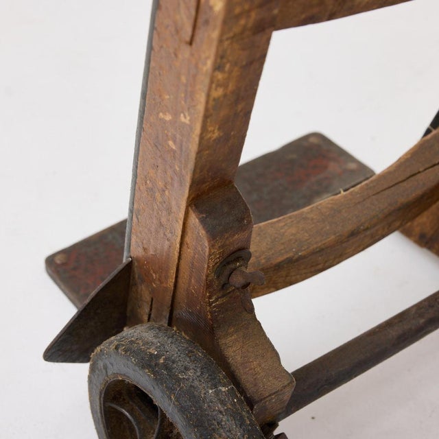 Vintage Industrial Wood and Iron Hand Truck, 1930s For Sale - Image 12 of 14