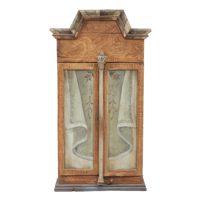 Painted Wood Wardrobe or Cupboard For Sale