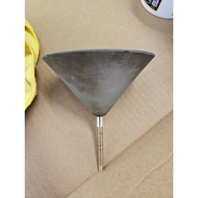 Metal 1960s MCM Godinger Signed Silver Rocket Ship 2 Martini Glass Set For Sale - Image 7 of 8