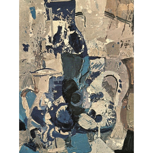 Gojmir Anton Kos, Still Life with Blue Vase, 1963, Oil on Canvas For Sale - Image 8 of 15