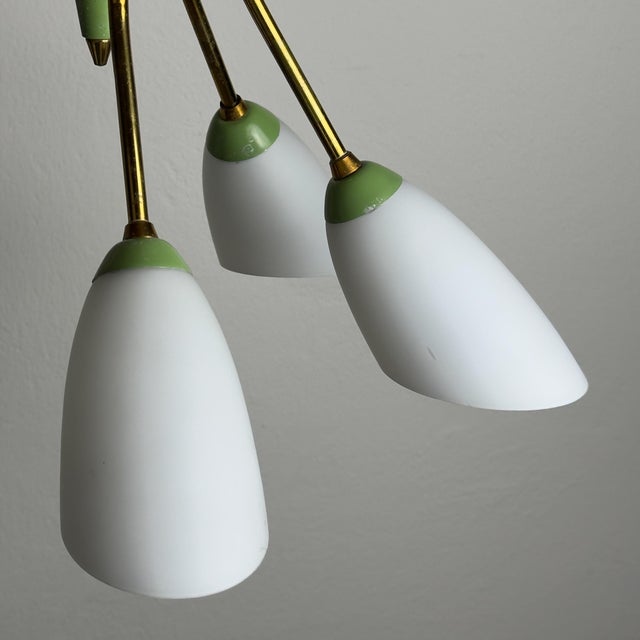 Vintage Stilnovo Chandelier, Italy 1940-50s, 1950s For Sale - Image 6 of 18