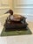 1970s Vintage 1977 Wood Duck Decoy Atop Wood Box With Metal Galley and Drawer For Sale - Image 5 of 18