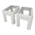 1980s Coastal White Woven Rattan Glass-Top Side Tables—Pair For Sale
