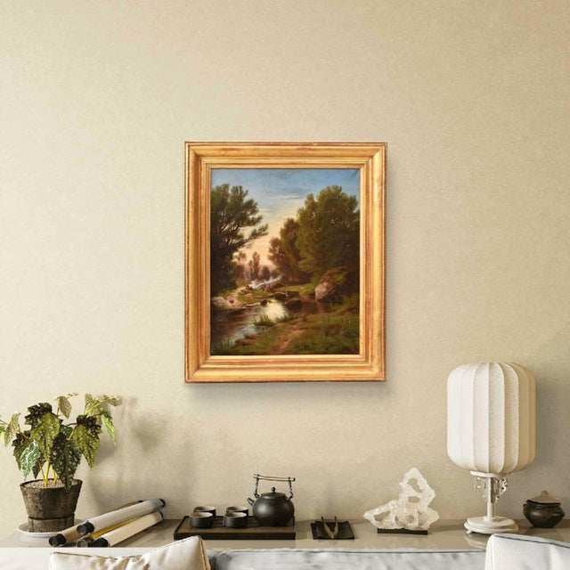 The category antique paintings, landscape paintings, presented here features a 19th-century oil painting on canvas. This...