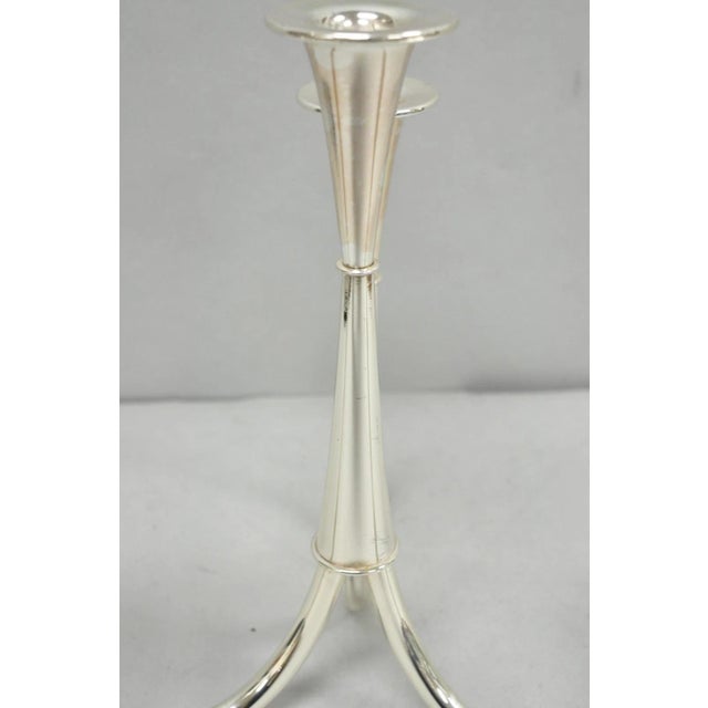 Vintage Wilhelm Wagenfeld for WMF Silver Plated Modern Candelabra Candle Holder For Sale In Philadelphia - Image 6 of 15