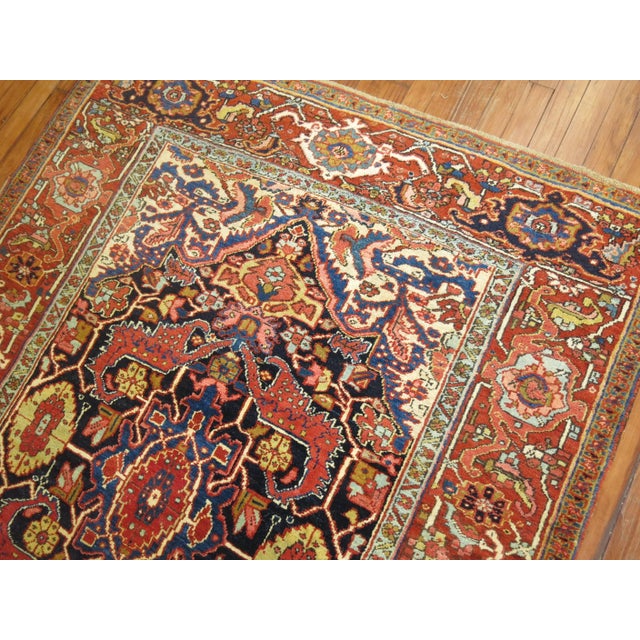 Traditional Antique Persian Heriz Rug - 4'7" x 6'2" For Sale - Image 4 of 6