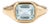 18k Gold Plated Aquamarine Signet Ring • Dainty East West Stacking Ring • March Birthstone Ring Us 7 For Sale