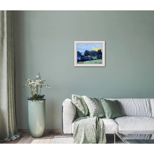 Green Mendocino Sunset, Expressionist Oil Painting Landscape For Sale - Image 8 of 8