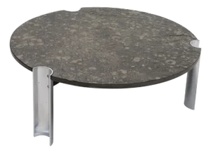 Fossilised Limestone and Chrome Coffee Table, 1970s