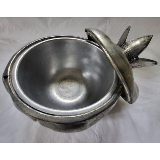 Mid-Century Modern Mid-Century Italian Silvered Cast Pewter Pomegranate Ice Bucket by Mauro Manetti, 1970s For Sale - Image 3 of 6
