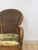 Coastal Wicker Rattan Chair Vintage Beach Scene Cushion Boho Accent Outdoor For Sale - Image 10 of 10