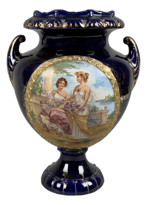 Antique Majolica Vase from Josef Strnact, 1890s