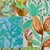 This is a painting and a collage, made from my hand painted paper and based on drawings from my garden.