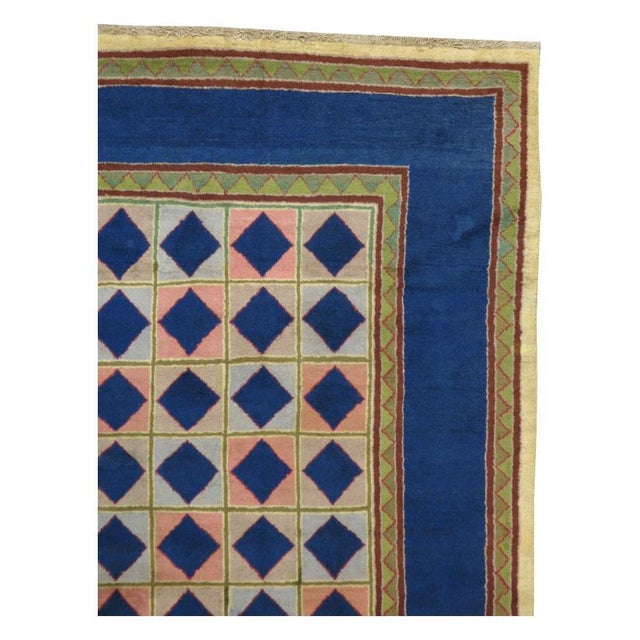 Art Deco Galerie Shabab Collection Mid-20th Century Handmade Art Deco Style Accent Rug For Sale - Image 3 of 10