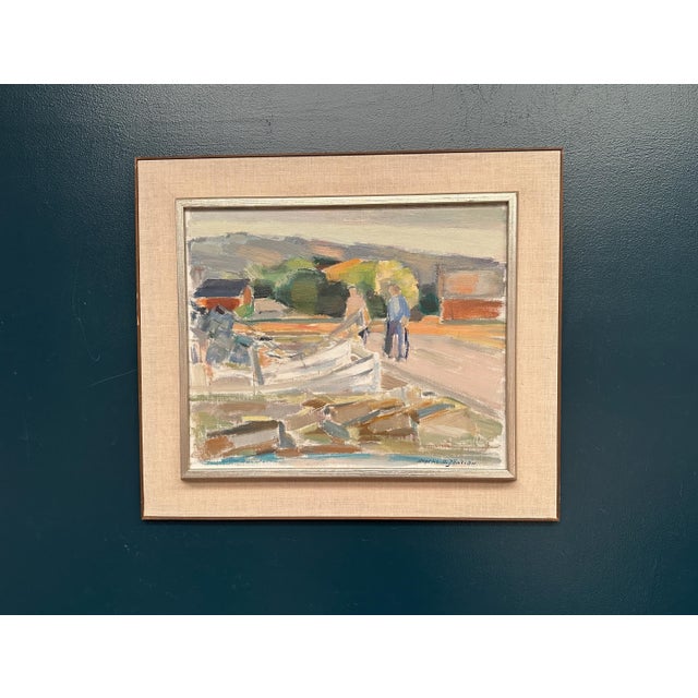 Anders A. Jönsson, Marina, 1950s, Oil Painting on Canvas, Framed For Sale - Image 16 of 18