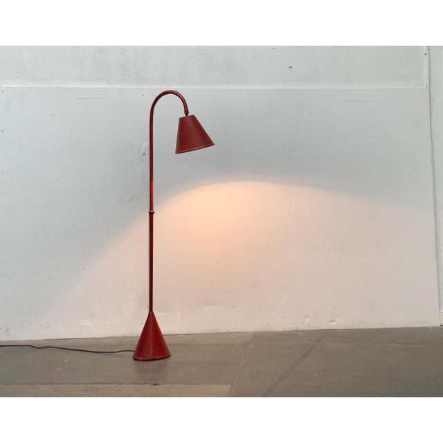 Mid-Century Leather Floor Lamp by Jacques Adnet for Valenti, Spain, 1960s For Sale - Image 13 of 18