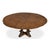 Industrial Transitional Round Dining Table, Medium - Light Brown Oak With Hammered Iron Accents For Sale - Image 3 of 11