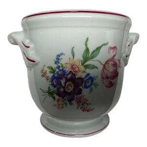 Vintage Vista Alegre Floral Cachepot Planter. Fine Porcelain Portugal
