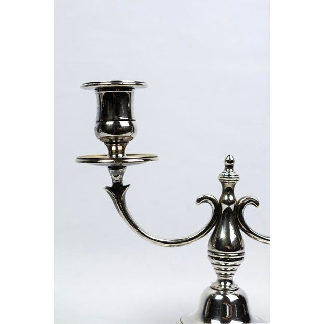 Two-Light Candlesticks in Silver-Plated Metal, 1890s, Set of 2 For Sale - Image 10 of 13