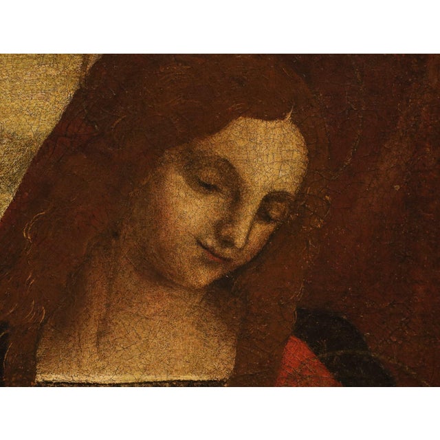 16th Century Pittore Leonardesco, Madonna and Child Leonardo-Esque, 1520, Oil on Canvas For Sale - Image 5 of 12