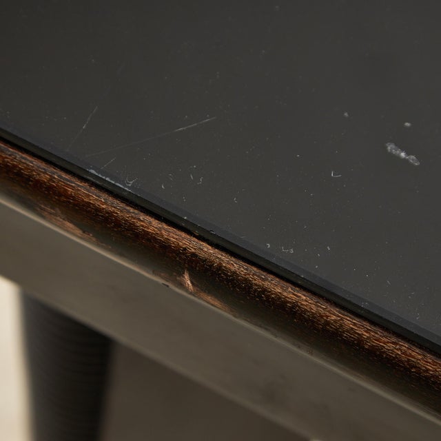 Large Robust Dining Table with Carved Legs and Glass Top For Sale - Image 14 of 18