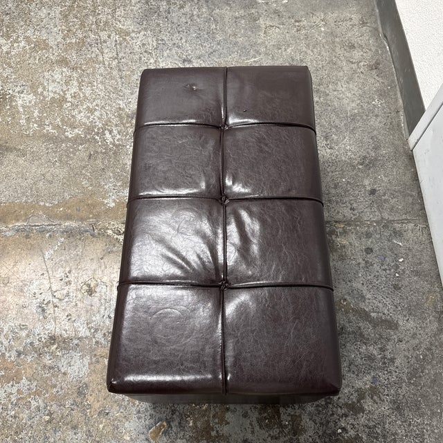 Animal Skin Convenience Concepts Tufted Faux Leather Storage Ottoman Bench For Sale - Image 7 of 12