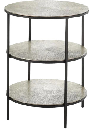 Currey & Company Pewter Cane Accent Table