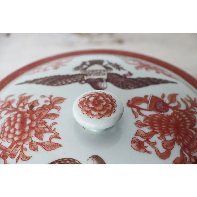 Antique White Chinese Export American Armorial Porcelain Tureen For Sale - Image 8 of 13