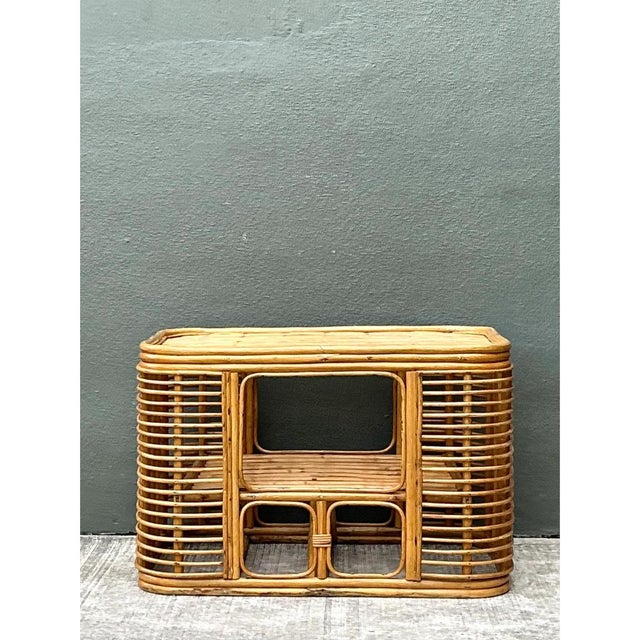 Vintage Rattan Stacked Rattan Coffee Table For Sale - Image 4 of 12