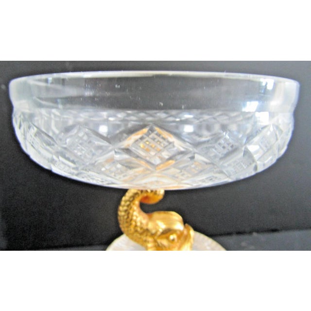 Metal Sherle Wagner Gilded Gold Plated Bronze Dolphin Crystal Soap Dish Jewelry Holder For Sale - Image 7 of 18