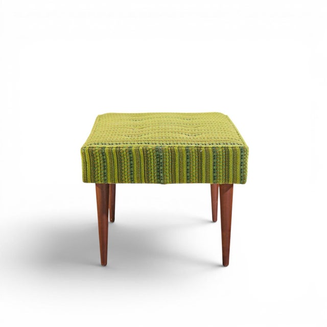Thayer Coggin Milo Baughman for Thayer Coggin Mid Century Walnut Upholstered Bench For Sale - Image 4 of 10