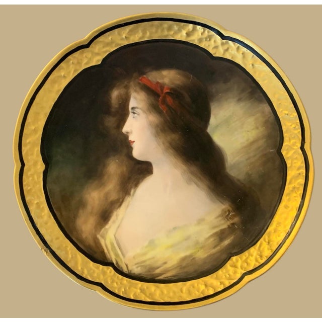 19th C Royal Vienna 11” Hand Painted Asti’s “Beauty” Portrait Charger Dated 1904 For Sale - Image 9 of 9